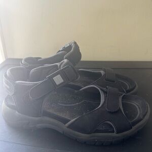 Allrounder By Mephisto Mens Hiking Sandals Leather Black  Gray Size 6.5